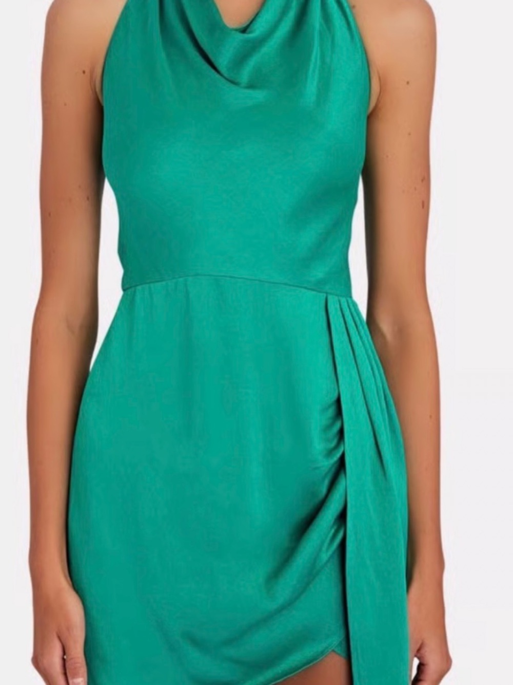 SAYLOR Teal One-Shoulder Cowl Mini Dress